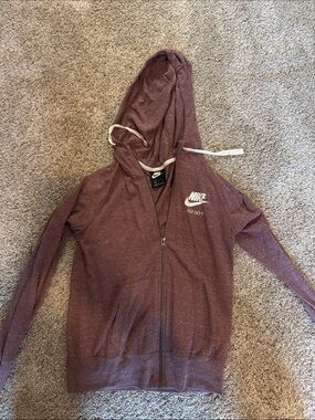 Nike Women's Maroon Full-Zip Hooded Jacket